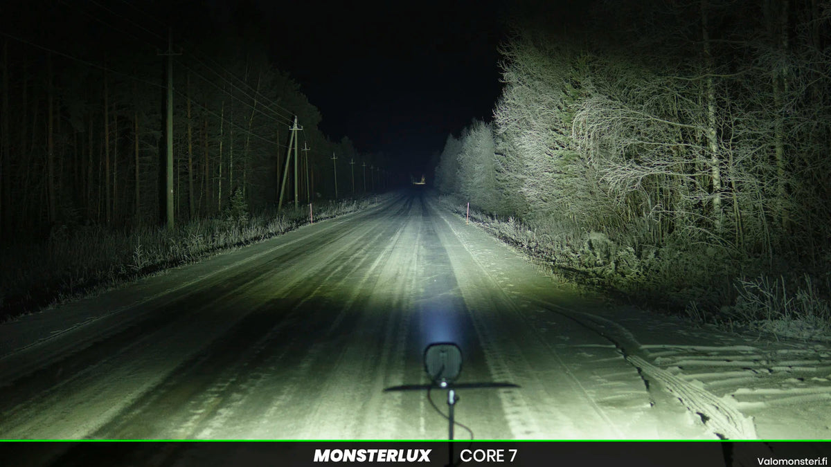 Monsterlux Core 7 LED auxiliary light with black housing