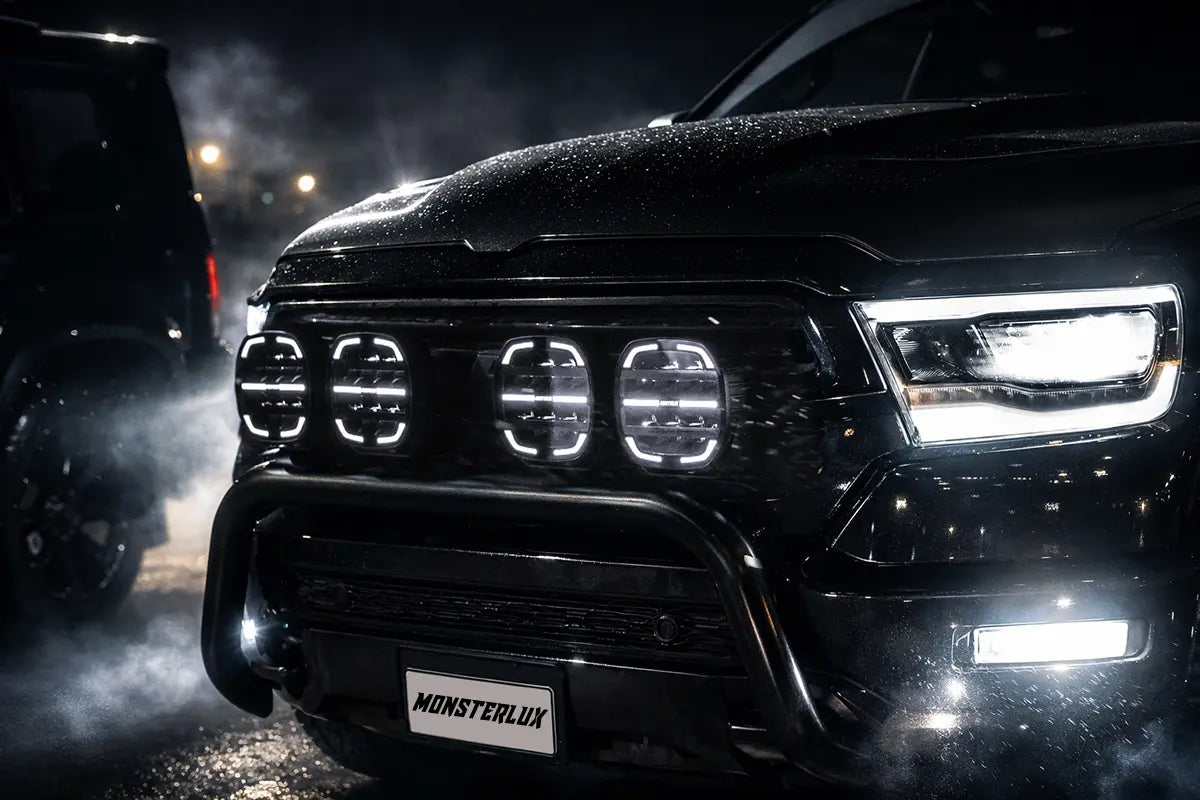 Monsterlux Core 7 LED auxiliary light with black housing